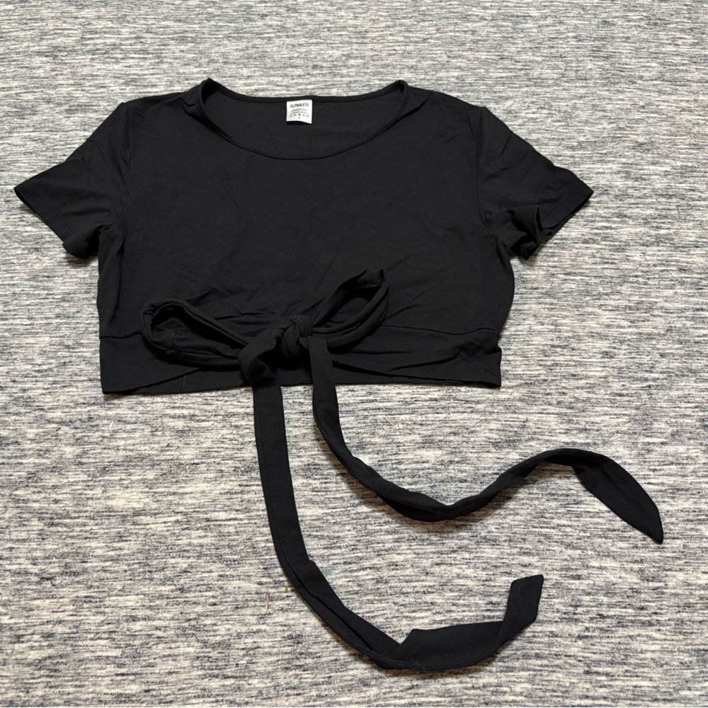 Alphalete Cropped T Shirt with Tie Size Small
